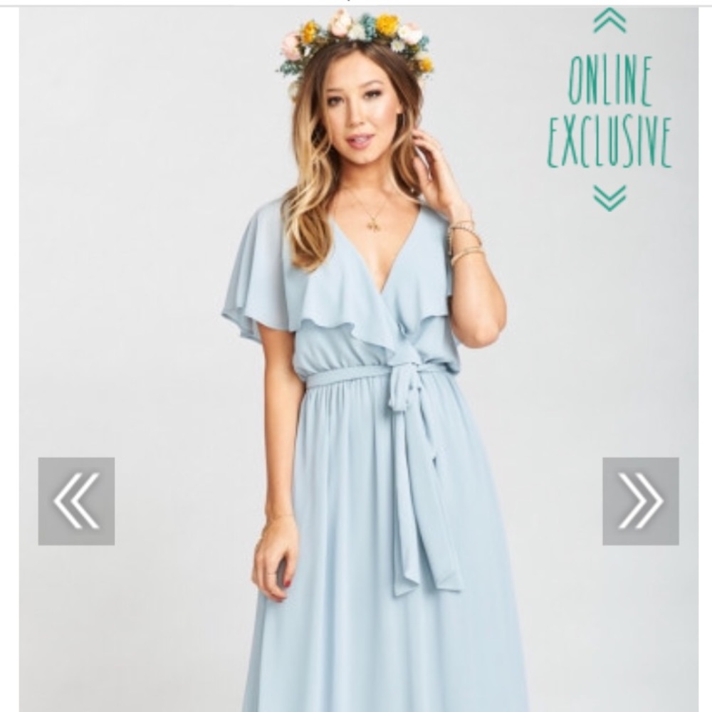 Audrey Maxi Dress - Steel Blue Chiffon